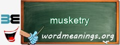 WordMeaning blackboard for musketry